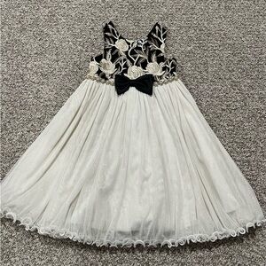 American Princess Elegant Black and Cream Kids Dress
